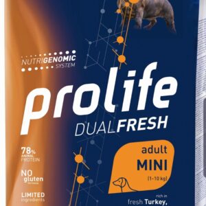 Crocchette Per Cani Prolife Dual Fresh Adult Mini Tacchino, Maiale E Riso 7 Kg