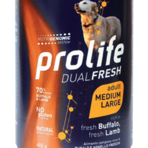 Dual Fresh Adult fresh Buffalo, fresh Lamb - Medium/Large 400 G
CONFEZIONE 6 X 400 G