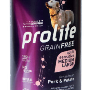 Grain Free Adult Sensitive Pork & Potato - Medium/Large 400
confezione da 6 x 400 g
