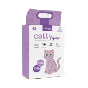 AQPET FRIENDS CATTY GREEN LETTIERA ALLA SOIA PROFUMAZIONE LAVANDA 6 L