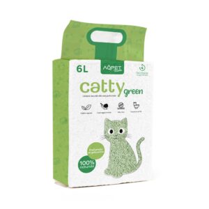 AQPET FRIENDS CATTY GREEN LETTIERA ALLA SOIA PROFUMAZIONE GELSOMINO 6 L
