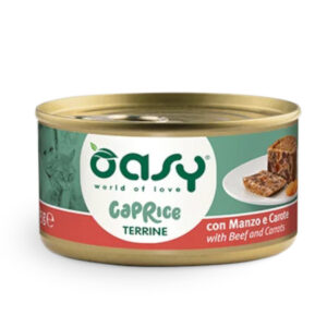 Oasy Wet Cat CAPRICE - Terrina con MANZO E CAROTE Lattina 85 gr (18pz)