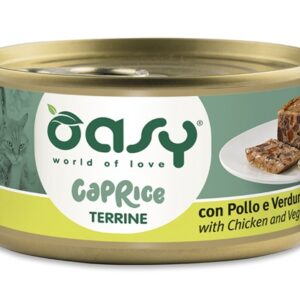 Oasy Wet Cat CAPRICE - Terrina con POLLO E VERDURE Lattina 85 gr (18pz)
