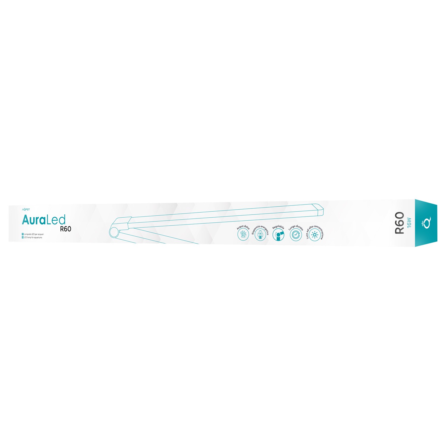 AQPET AURALED REAR 60 NERO LAMPADA LED PER ACQUARI - SP. MAX 6MM